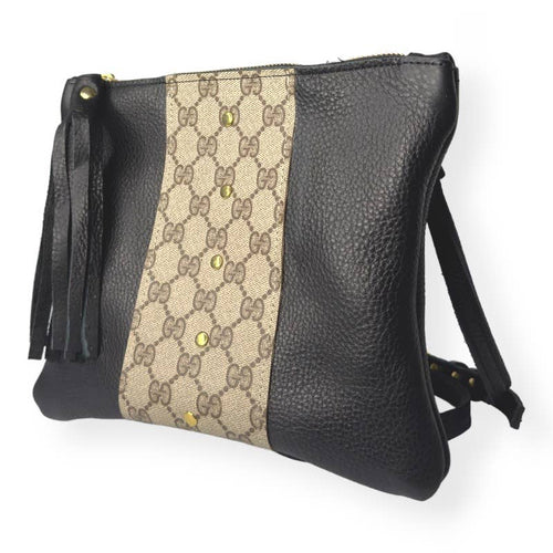 Caroline Crossbody In Black Leather | Upcycled Gucci