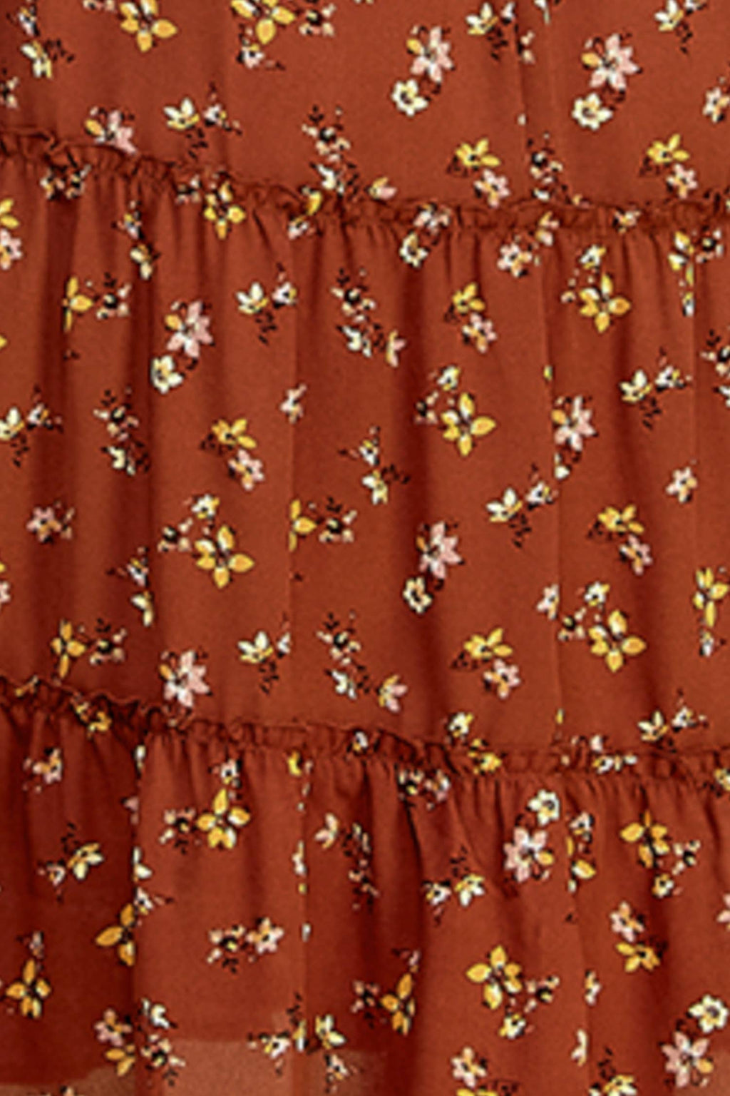 Tiered Floral Dress w/Smocking Long Sleeve 