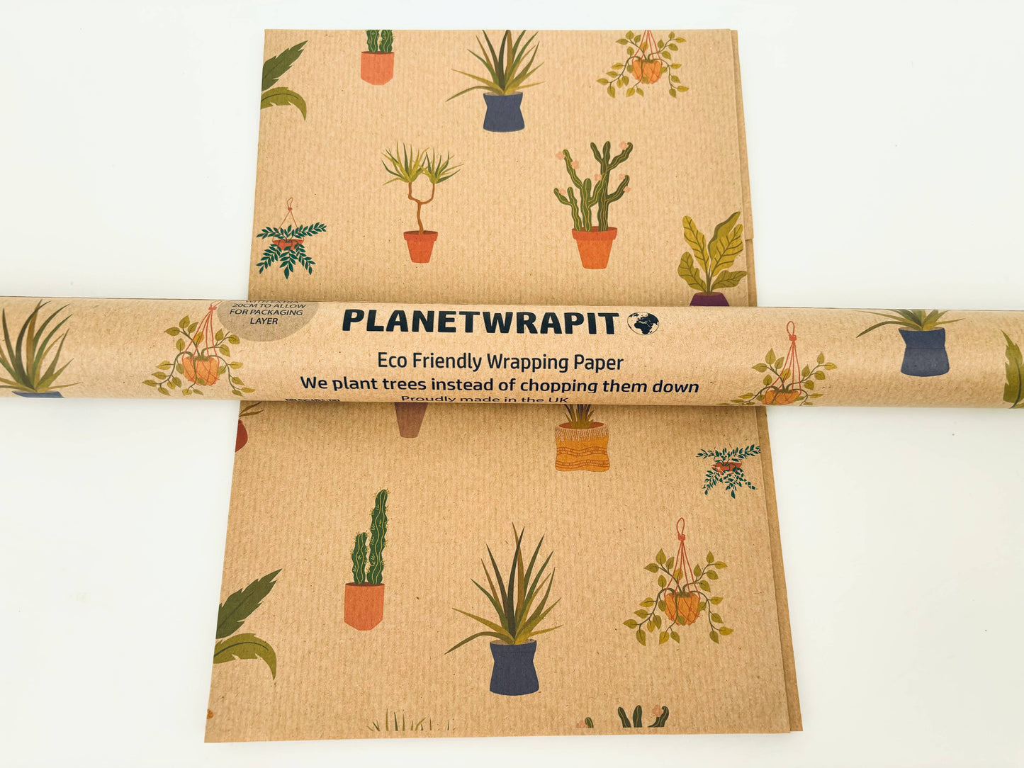 Houseplants Recycled Kraft Wrapping Paper Gift Wrap