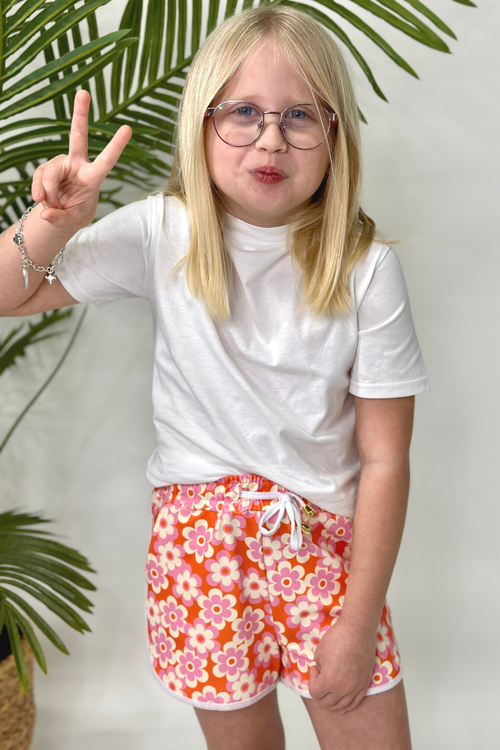 Girls Far Out Floral Drawstring Everyday Shorts