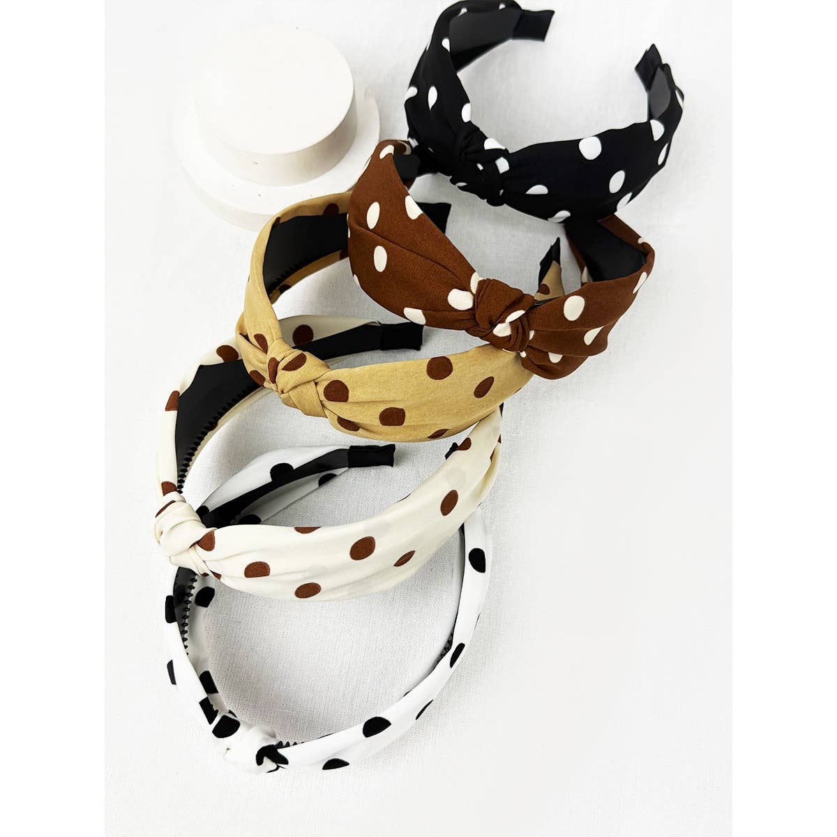 Neutral Tone Polka Dot Headband