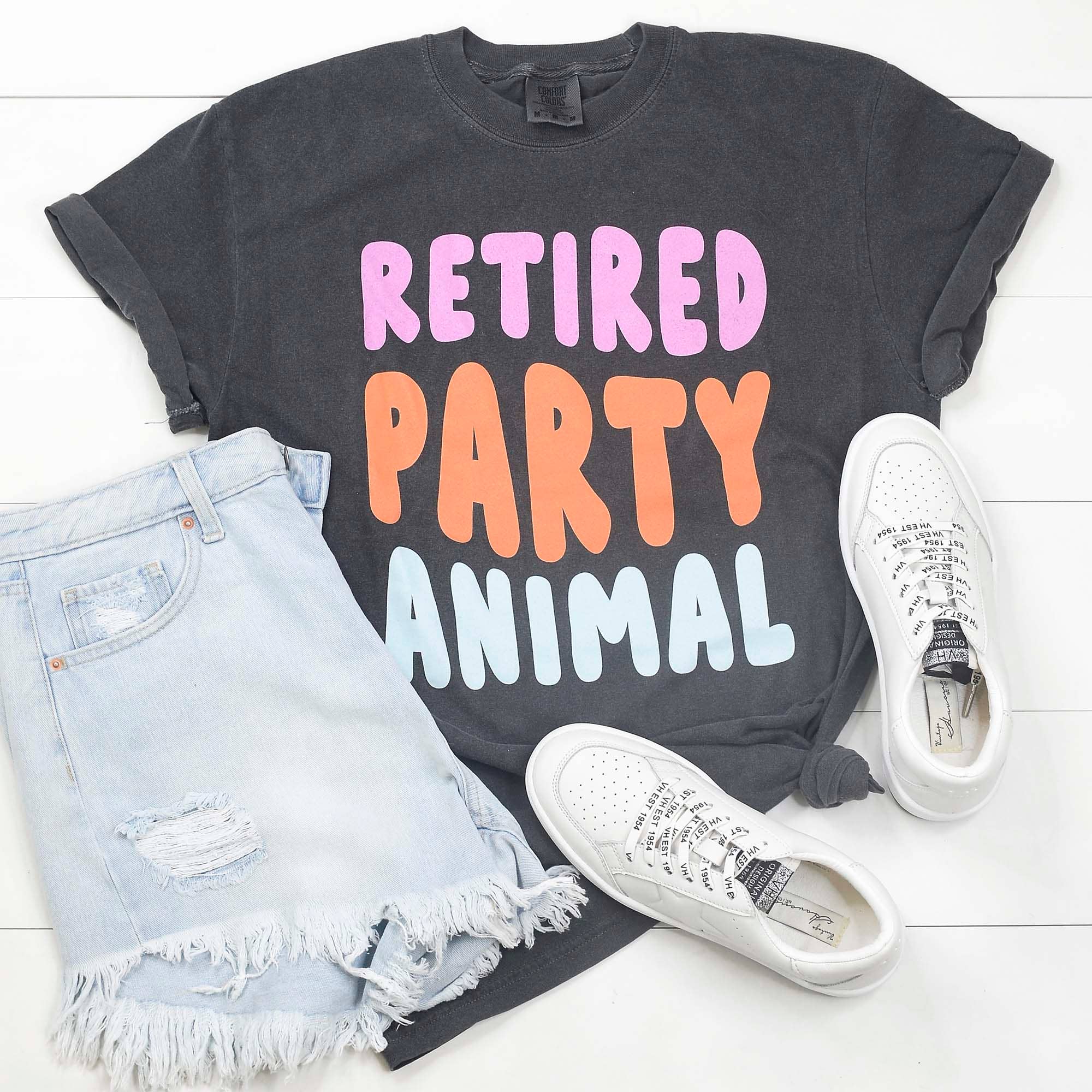 Retired Party Animal Funny Graphic Tee