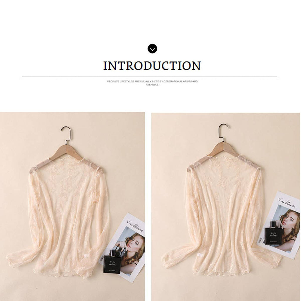 Sexy Mesh Blouse - Long Sleeve Lace