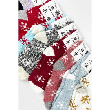 Soft Textured Snow Flake Cozy Socks