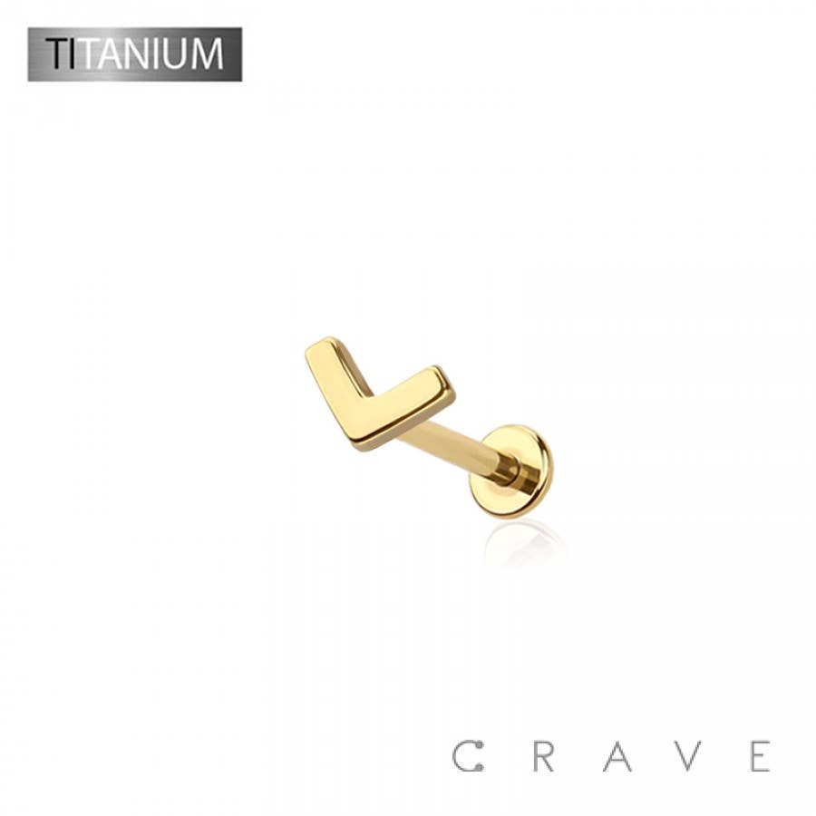 Chevron Titanium Threadless Push In Labret Set