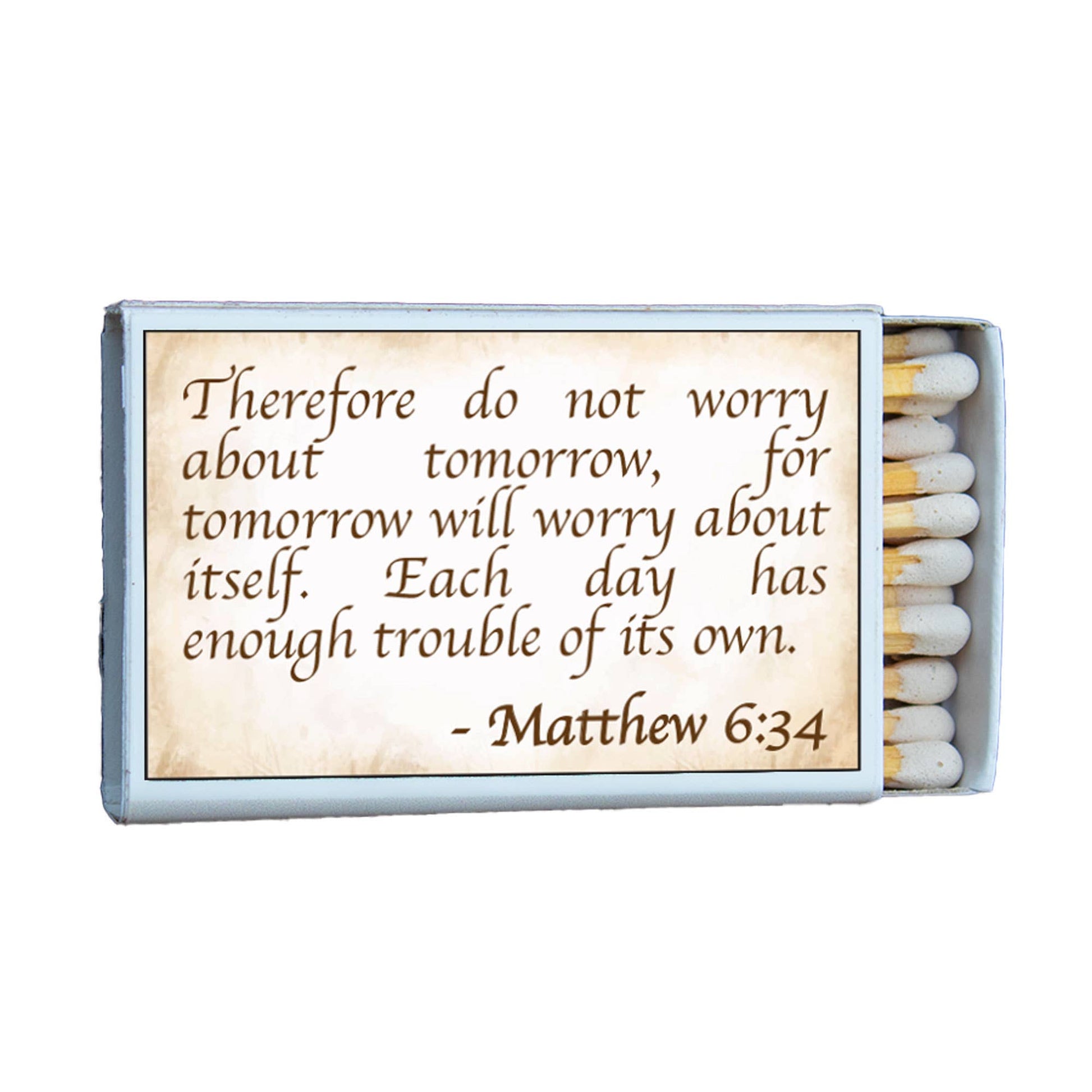 Bible Verse Matthew 6:34 • Candle Acc • Scripture Matches