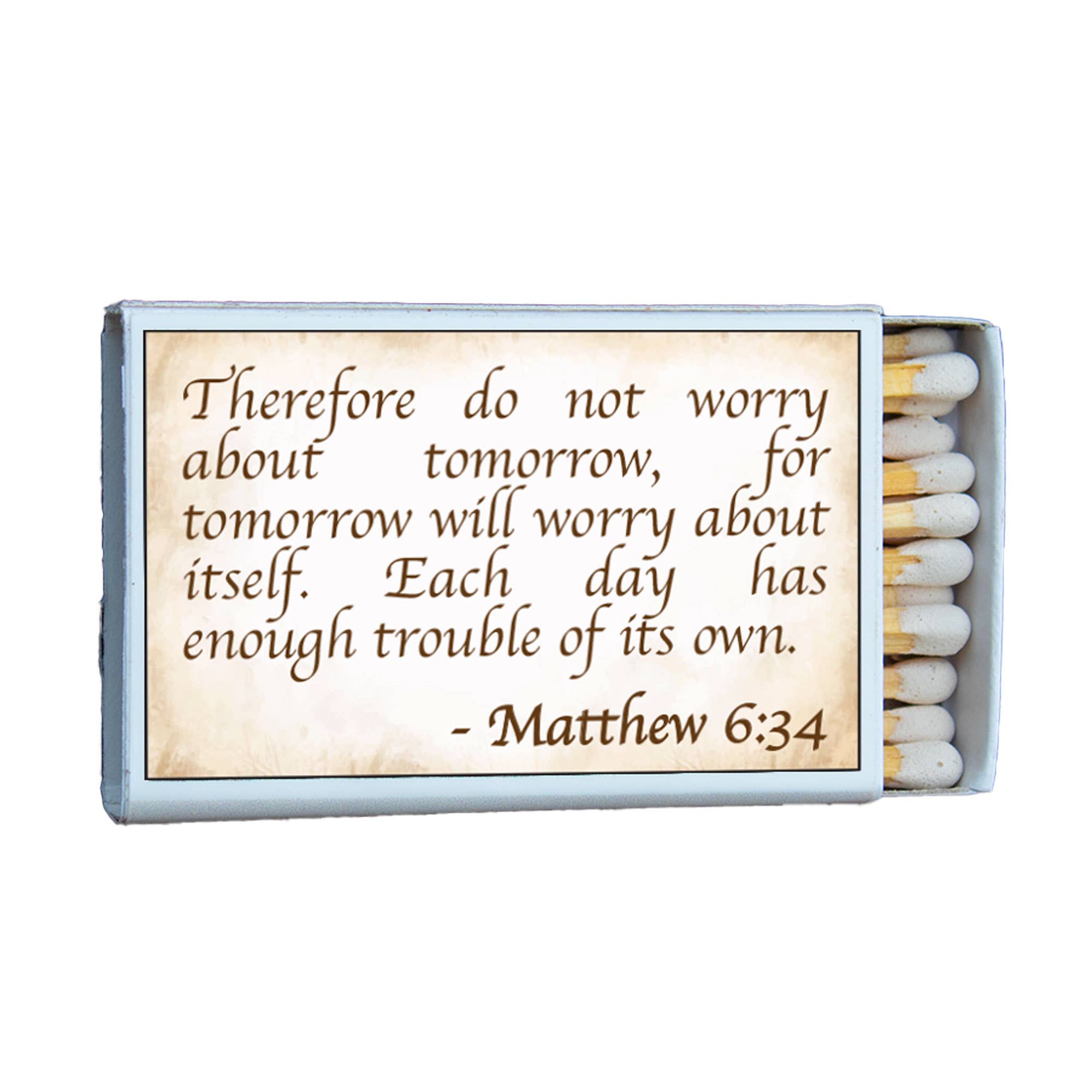 Bible Verse Matthew 6:34 • Candle Acc • Scripture Matches
