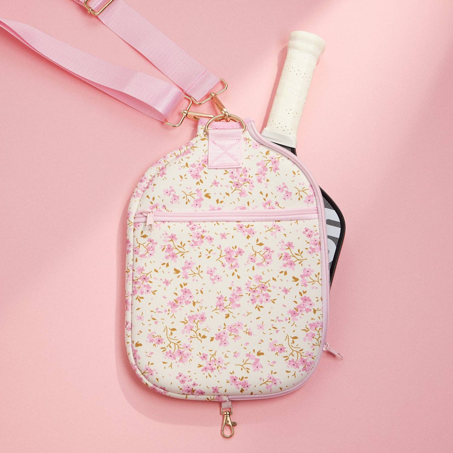 Boho-Floral-Neoprene-Pickleball-Paddle-Bag