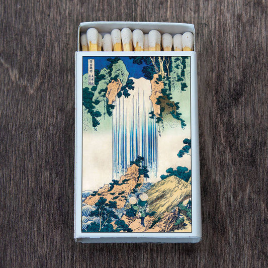Hokusai's Yoro Waterfall Matchbox • Candle Acc • Matches