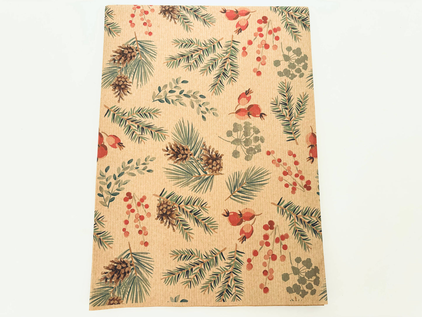 Holiday Pine Recycled Kraft Gift Wrapping Paper