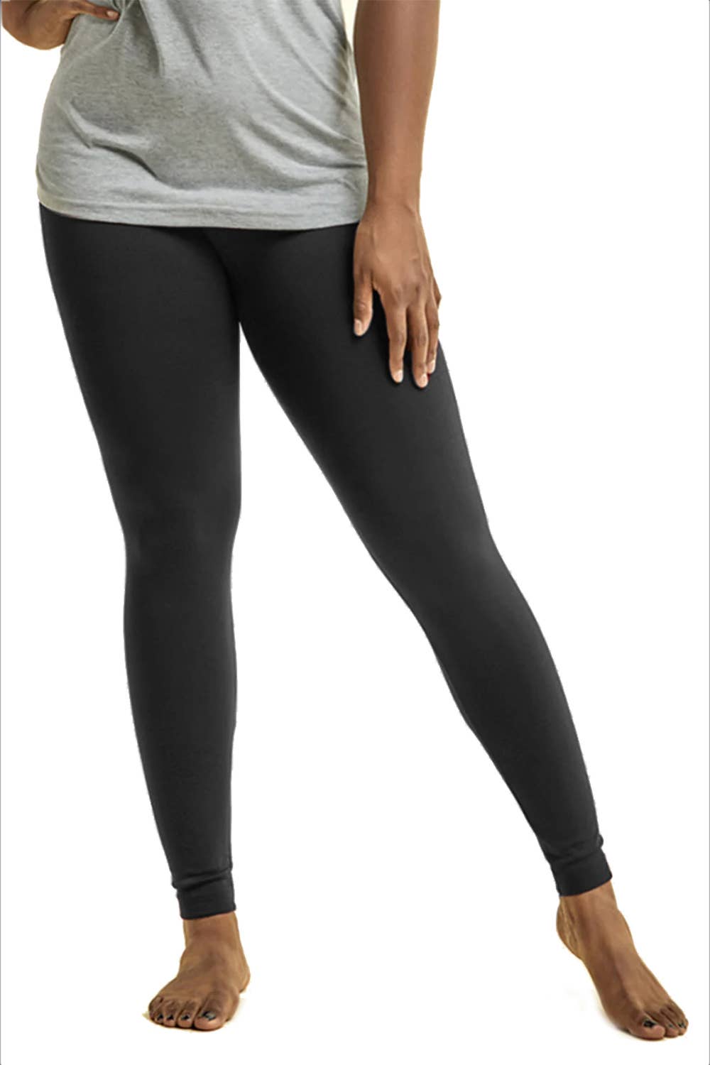 Plus Size Seamless Skinny Solid Fleece Legging