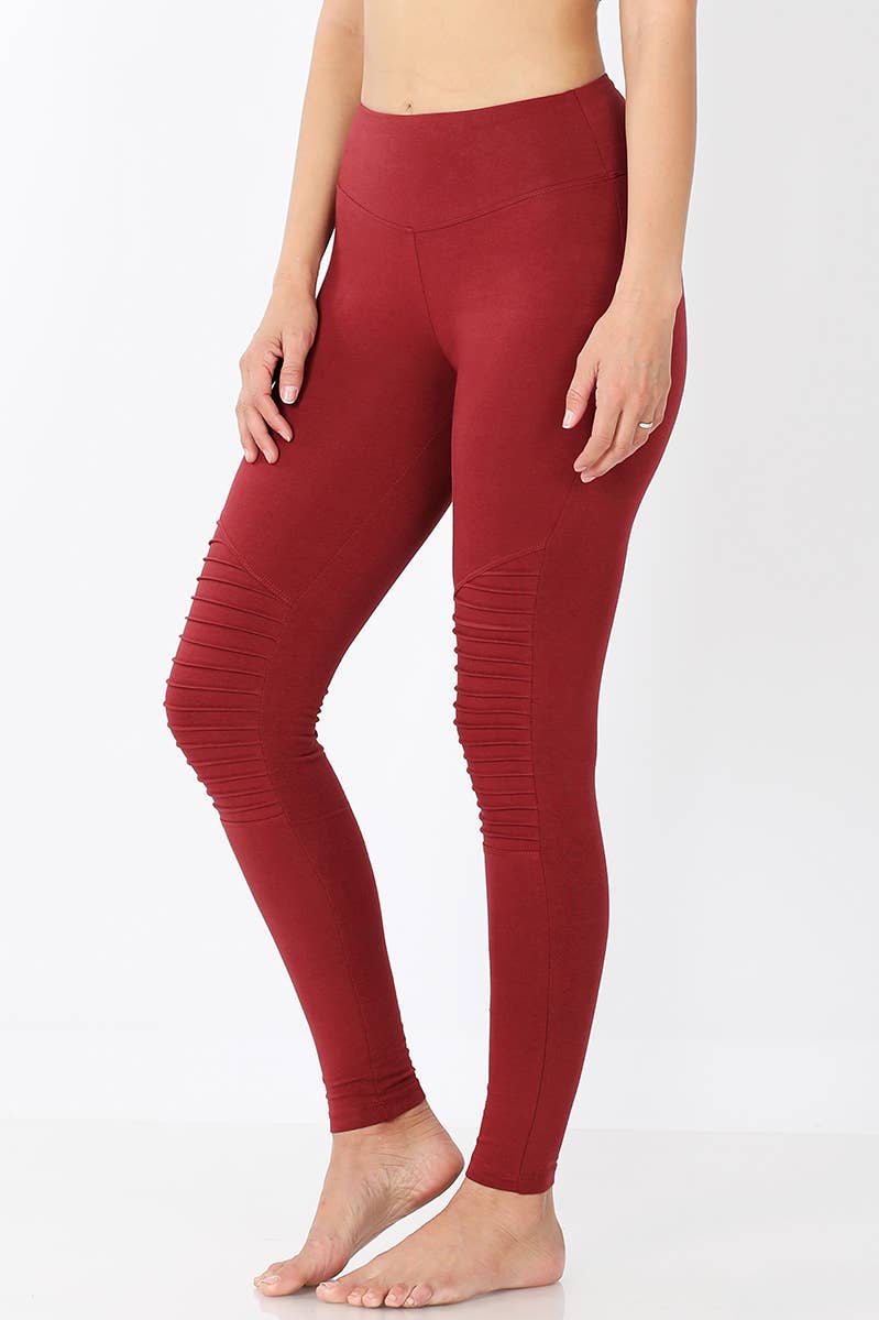 Premium Cotton Tummy Control Moto Leggings