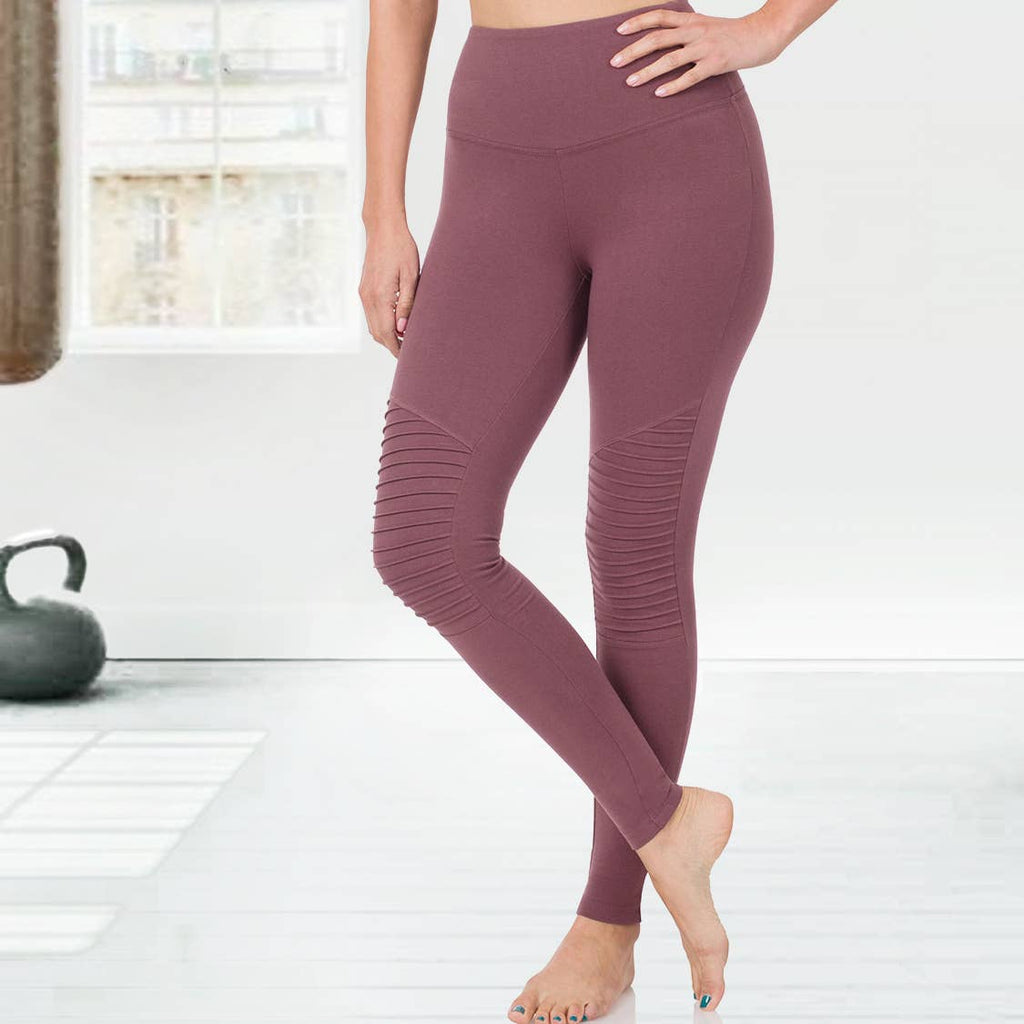 Premium Cotton Tummy Control Moto Leggings