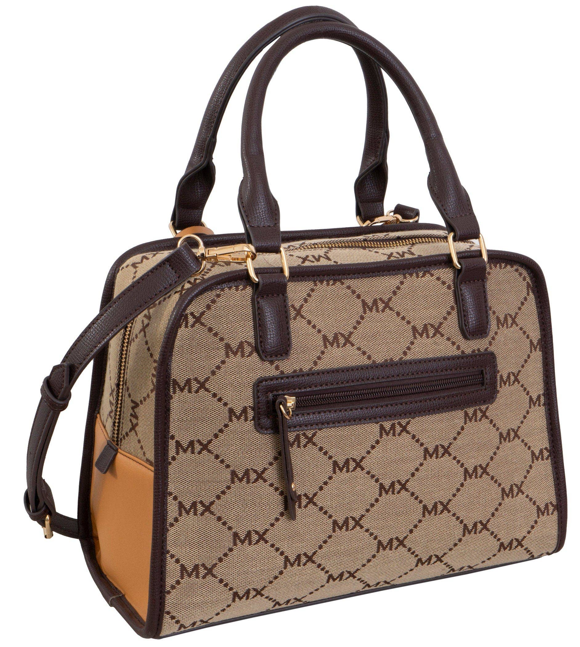 Max Studio Signature Print Jacquard Satchel Bag