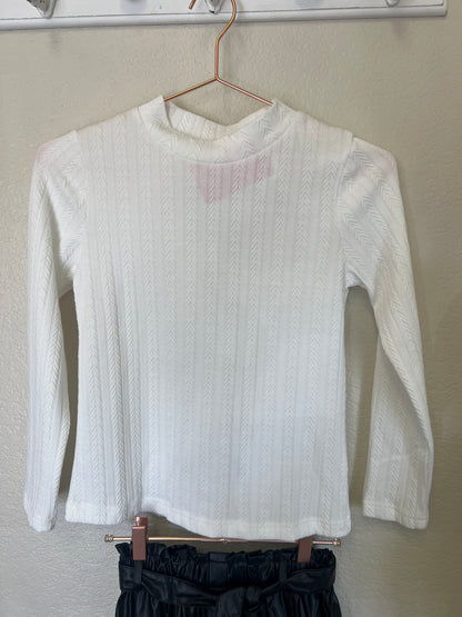 2 piece Girl Textured Fabric Bandage Skirt Set