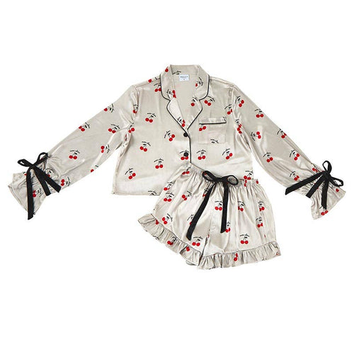 Shorts Pajama Set + Velvet Ties - Mon Cheri