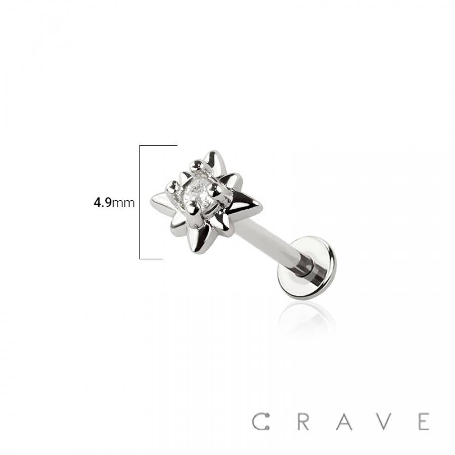 Starburst Top Threadless Push In Labret 