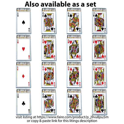 Queen of Spades Card Matchbox Candle Acc • Decorative Match