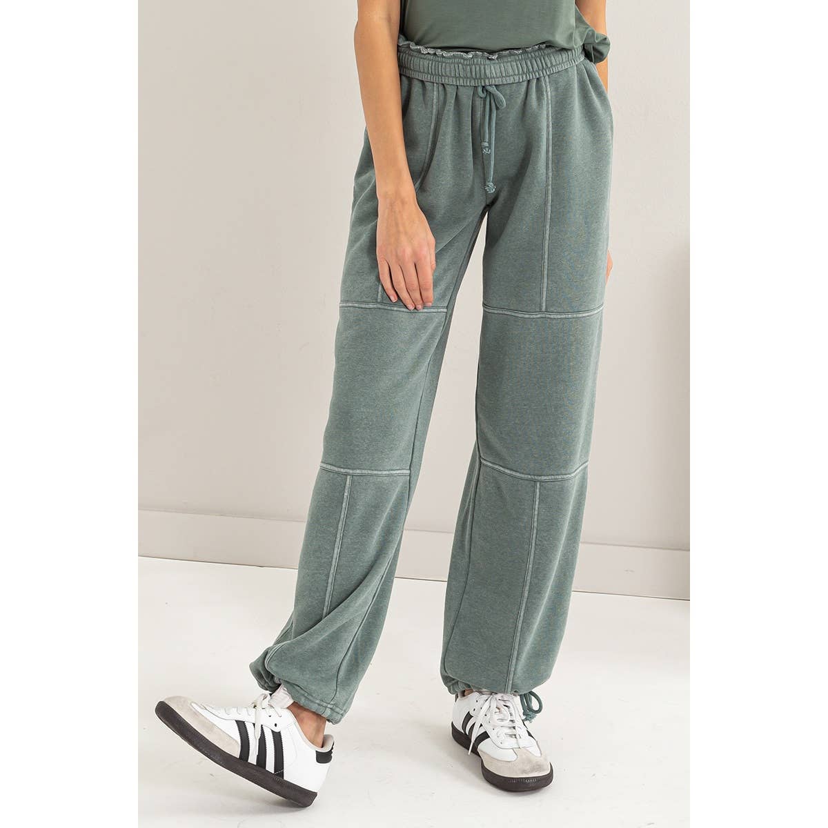 High Waist Wide Leg Drawstring Pants