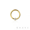 Hinged Segment Hoop Ring Bezel CZ