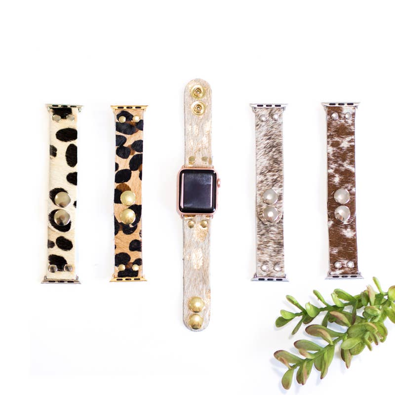 Apple Watch Band | Leather & Cowhide Fur Replacement Strap