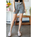 Waist Belted Denim Shorts