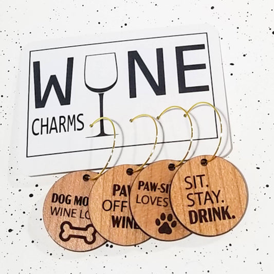 Dog Wine Charms: Cherry