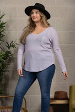 Waffle Thermal Knit Plus Size Top