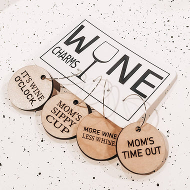 Mom Wine Charms: Maple