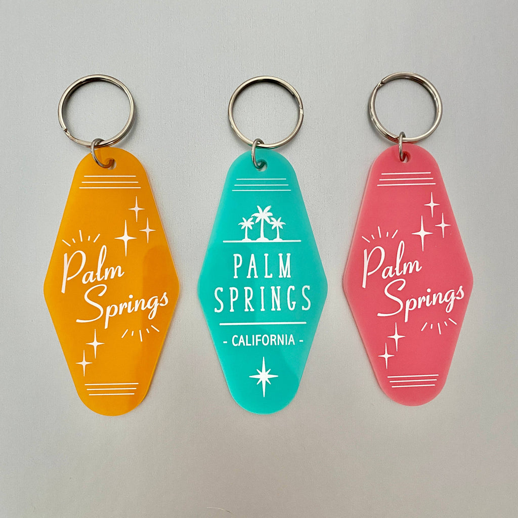 Pagosa Springs Acrylic Keychain with Palm Trees