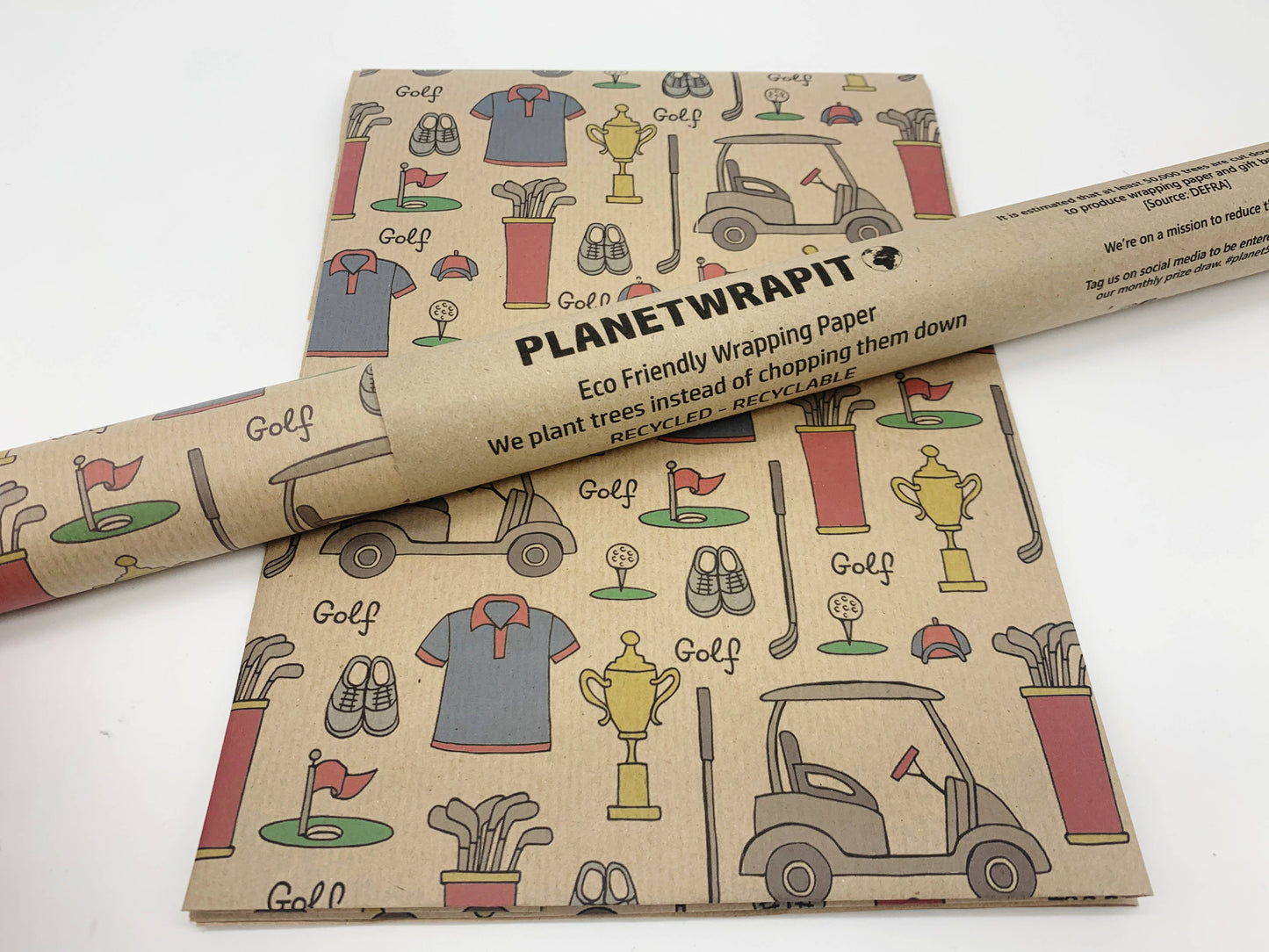 Golf Recycled Kraft Gift Wrapping Paper