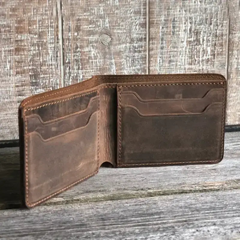 Genuine Leather Bifold Handmade Wallet for Men.