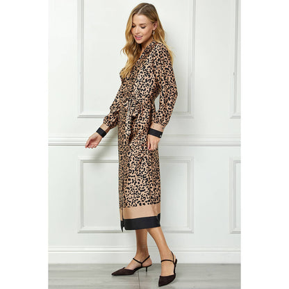 Leopard Wrap Midi Dress