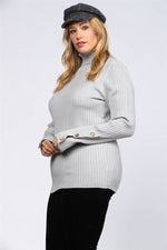 Rib Stitch Pullover Plus Size Sweater