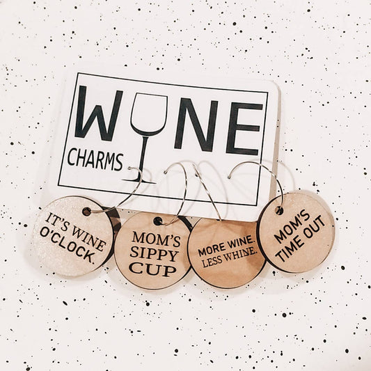 Mom Wine Charms: Maple