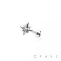North Star Diamond Eightfold CZ Labret 