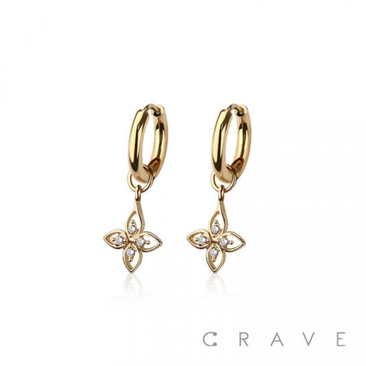 Huggie/Hoop Venetian Princess CZ Dangle Earrings