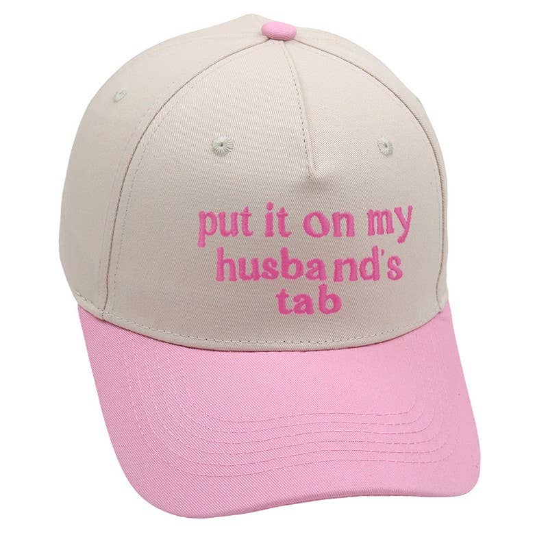 TWO TONE EMBROIDERY  WORD BASEBALL HAT CAP | 40HW730: TAN