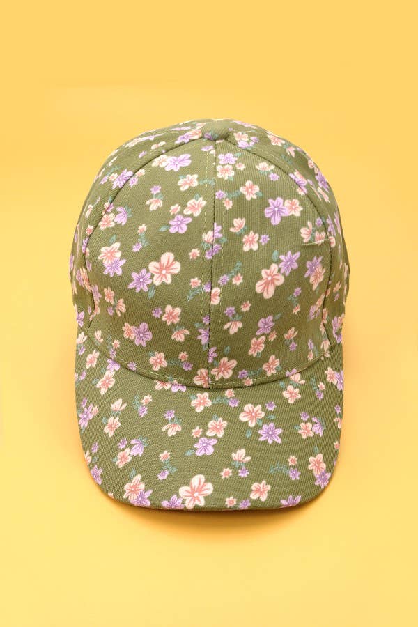 FLORAL CASUAL BASEBALL CAP | 40HW716: Black