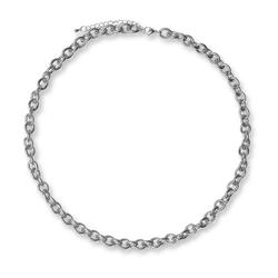 Rolo Silver Chain Charm Necklace: 18"