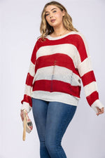 Destroyed Stitch Knit Pullover Plus Size Top