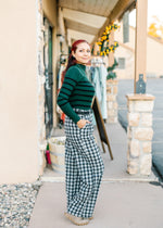 Easily Adored High Waist Plaid Wide Leg Pants