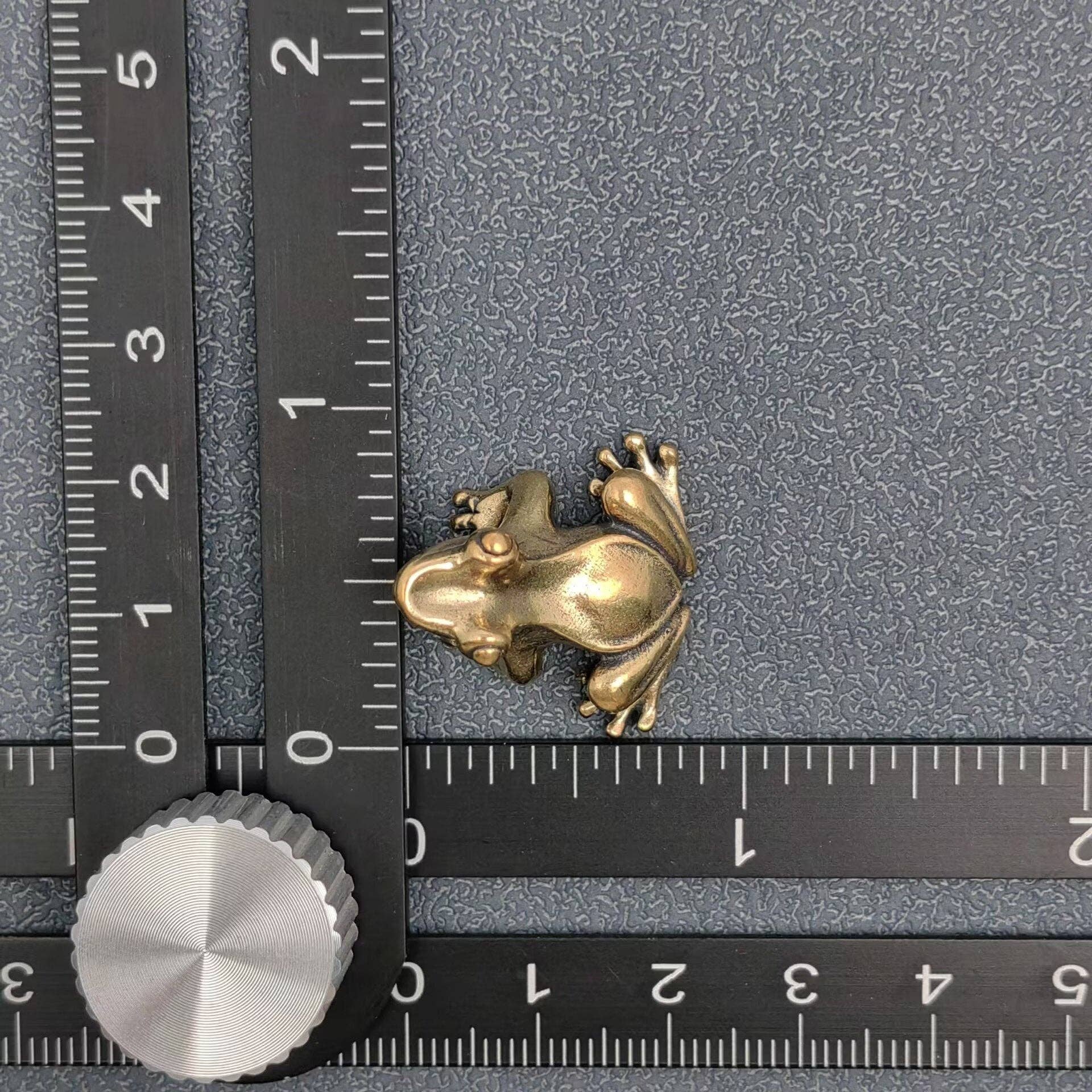 Vintage Brass Little Frog Desktop Figurine