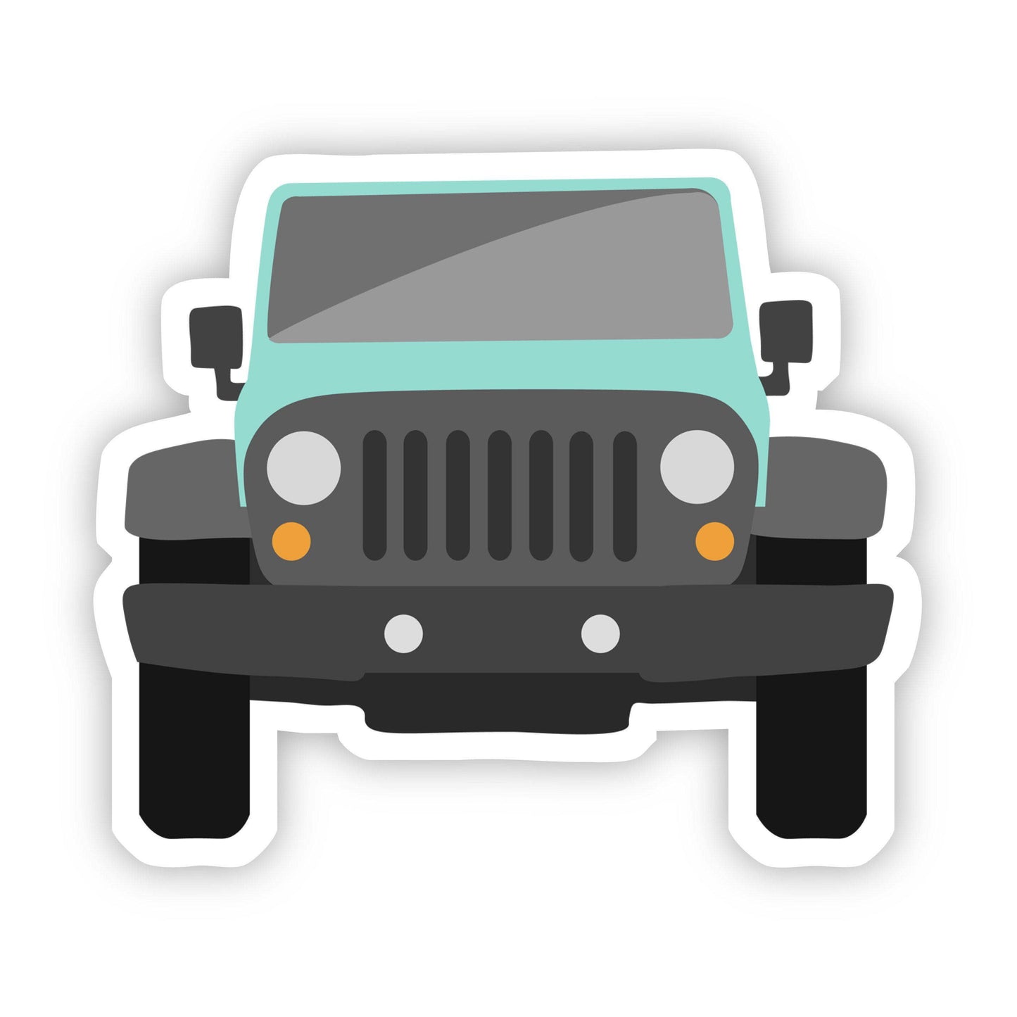 Teal Jeep Front Sticker