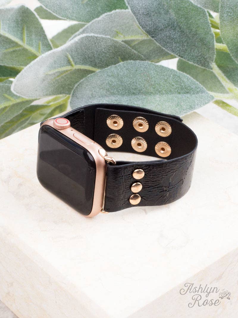Snake, Rattle, & Roll Leather Smart Watch Band