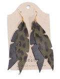 Dove Feather Earrings In Leather