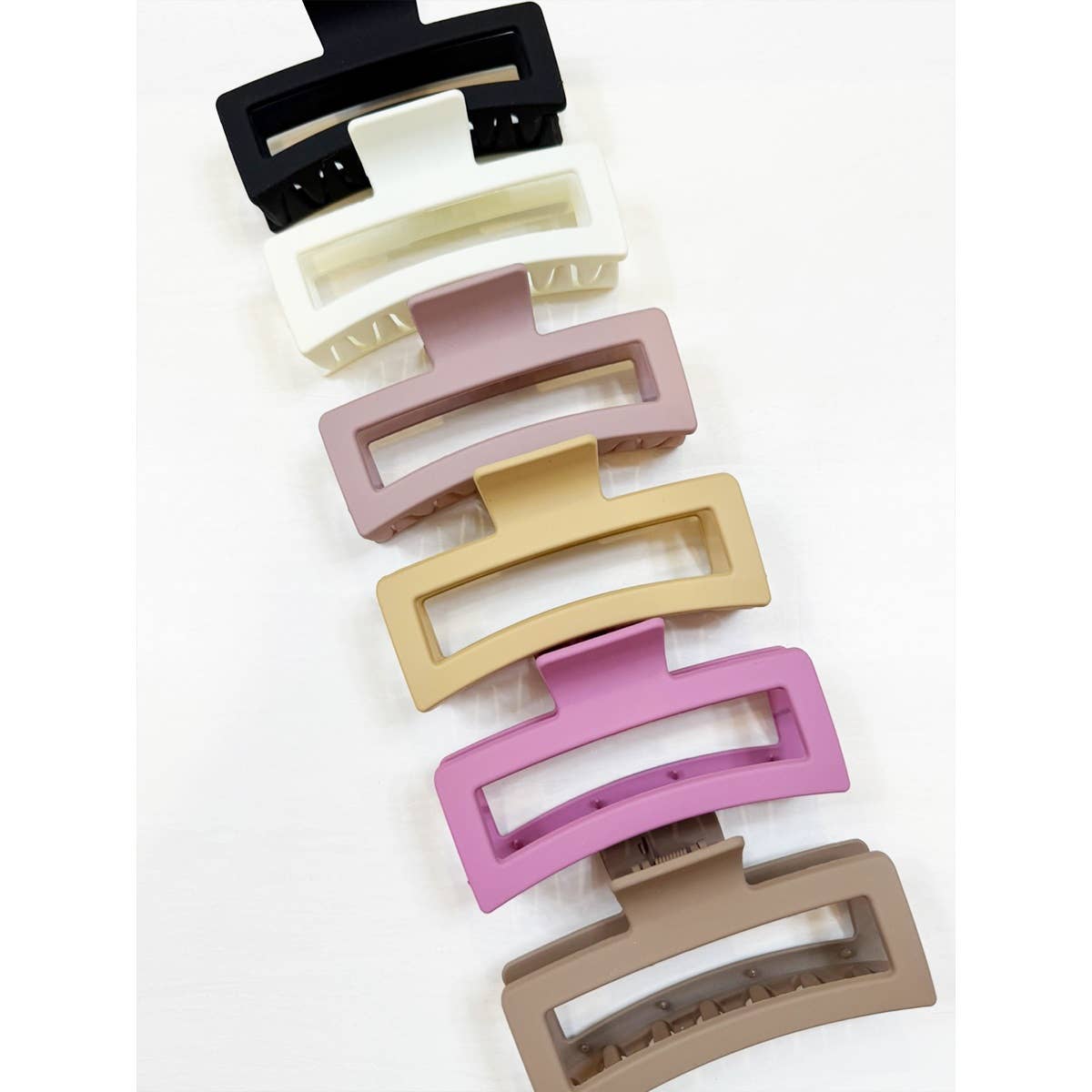 Jumbo Size Cut Out Rectangle Hair Claw Clip