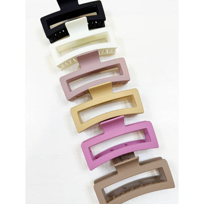 Jumbo Size Cut Out Rectangle Hair Claw Clip