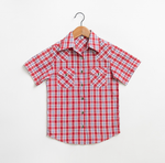 Youth Plaid Pattern Metal Snap