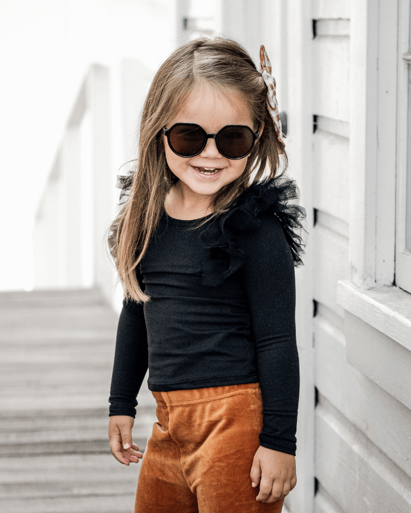 Girls June Ruffle Shoulder Top Bodysuit